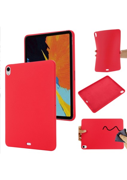 iPad Air 13(2025)/(2024) Kılıf Sıvı Silikon Çizilmeye Dayanıklı Tablet Kılıfı-Kırmızı (Yurt Dışından)