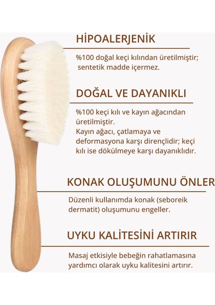 Organik Keçi Kılı Bebek Fırçası ve Ahşap Tarak Set - Taşıma Keseli fiyatları