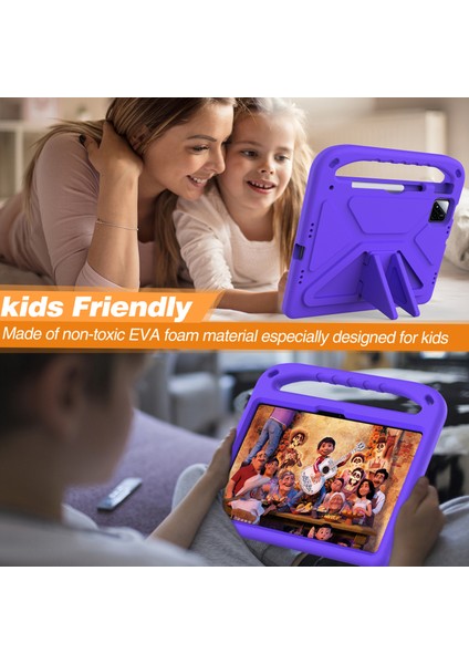 Xiaomi Pad 7 Pro/pad 7 Kılıf El Tutacağı Destek Standı Tablet Eva Kılıfı-Mor (Yurt Dışından)