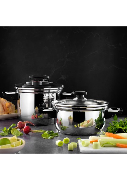 Schafer Premium Pişirme Seti - In-Safe& Gravita Siyah