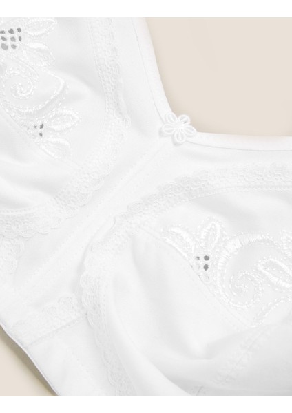 İşleme Detaylı Toparlayıcı Pamuklu Sütyen