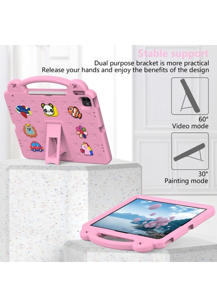iPad Pro 13(2024)/AIR 13(2025)/(2024)/IPAD Pro 12.9(2022)/(2021)/(2020)/(2018)KILIF Çocuklar Eva Tablet Kılıfı-Pembe (Yurt Dışından)
