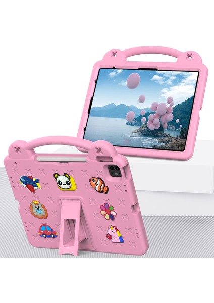 iPad Pro 13(2024)/AIR 13(2025)/(2024)/IPAD Pro 12.9(2022)/(2021)/(2020)/(2018)KILIF Çocuklar Eva Tablet Kılıfı-Pembe (Yurt Dışından)