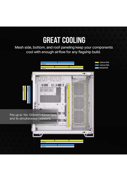 Corsaır 6500X Mid-Tower Dual Chamber Pc Case - White/bamboo Wood (CC-9011284-WW) fiyatları