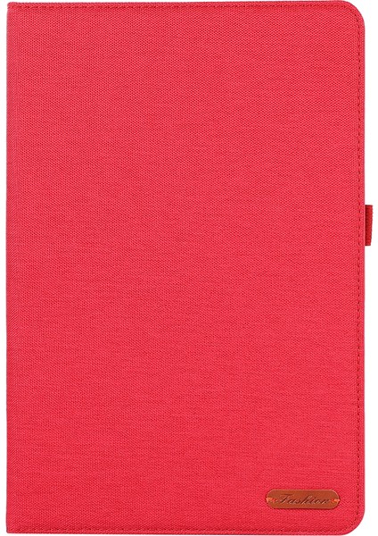 Xiaomi Pad 7/pad 7 Pro Deri Kılıf Kart Tutucu Kumaş Doku Tablet Standı Kapağı-Kırmızı (Yurt Dışından)