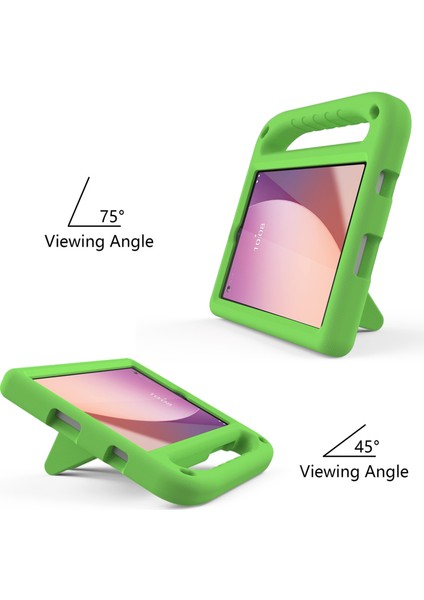 Lenovo Tab M8 (4. Nesil) 2024 TB-301XU/M8 (4. Nesil) 2023 TB-300FU El Tutacağı Eva Tablet Kılıfı Katlanabilir Destekli Tablet Kılıfı-Yeşil (Yurt Dışından) modelleri