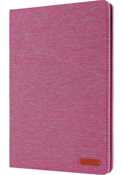 Kumaş Dokulu Kart Yuvaları Standlı Deri Kapaklı Kılıf iPad 10.2(2021)/(2020)/(2019)-PEMBE (Yurt Dışından)