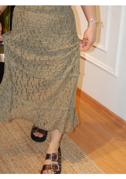 Dantelli Etek Haki modelleri