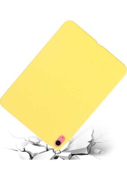 iPad (2025)/10.9 (2022) Için Düşmeye Karşı Tablet Kılıfı Sıvı Silikon Koruyucu Kaymayan Tablet Kılıfı-Sarı (Yurt Dışından) modelleri