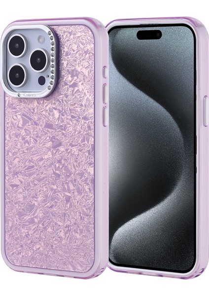 iPhone Uyumlu 15 Pro Max Kılıf Taşlı Tasarımlı Zore Kapi Kapak-Lila