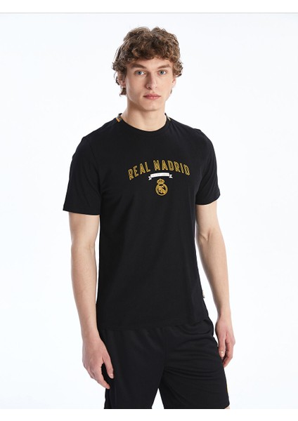 Yeni Sezon Bisiklet Yaka Real Madrid Baskili Erkek Taraftar Tisort - S57014Z8