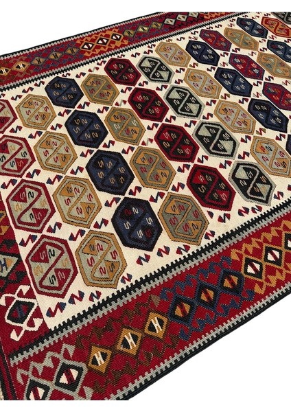 El Dokuma Sıfır Van Kilimi 125X230 Renkli Kök Boya Yolluk Kilim fiyatları