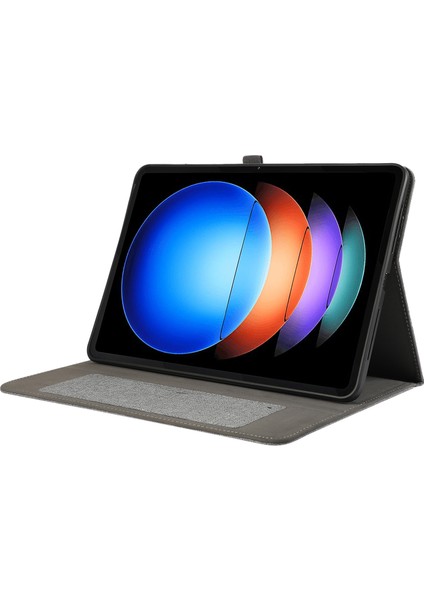 Xiaomi Pad 6s Pro 12.4 Kılıf Kumaş Doku Deri Tablet Standı Kapak Kart Tutucu Ile-Gri (Yurt Dışından)