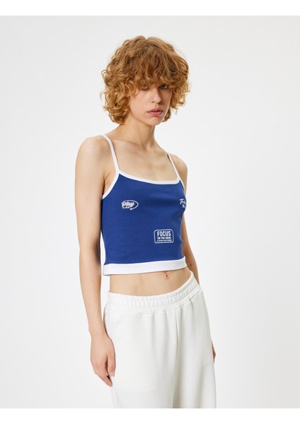 Yeni Sezon Crop Atlet Askılı Baskılı Slim Fit Kare Yaka modelleri