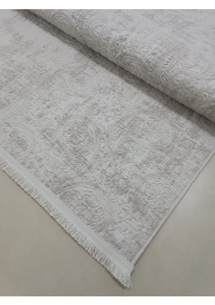 Kaymaz Taban Saçaklı Kesme Halı Yolluk Nevra Asos Vizon