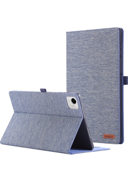 Honor Pad X9A Deri Kılıf Kart Tutucu Kumaş Doku Tablet Standı Kapağı-Mavi (Yurt Dışından)