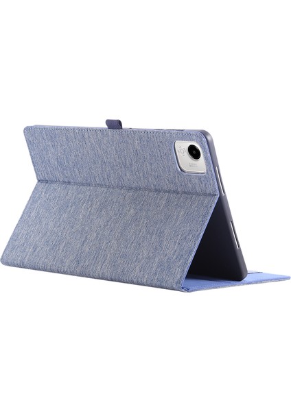Honor Pad X9A Deri Kılıf Kart Tutucu Kumaş Doku Tablet Standı Kapağı-Mavi (Yurt Dışından)
