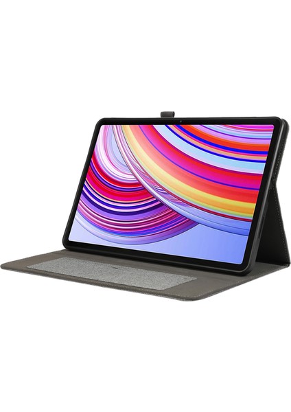 Xiaomi Redmi Pad Pro/redmi Pad Pro 5g/poco Pad Kart Tutucu Kumaş Doku Deri Kılıf Tablet Standı Kapağı-Gri (Yurt Dışından)