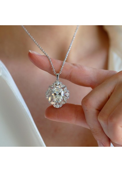 Okyanusun Kalbi Prenses Sky Diamond Gümüş Kolye modelleri