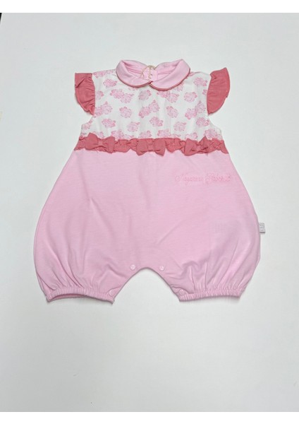 Pembe Renkli Şortlu Kız Bebek Tulumu