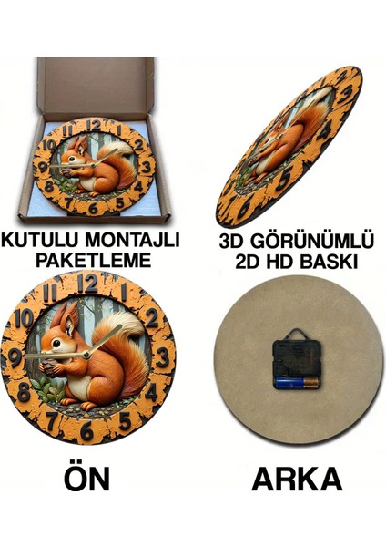Sessiz Yuvarlak Ahşap Duvar Saati, Kuvars Hareketli 3D Görünümlü 2d Saat SDW111