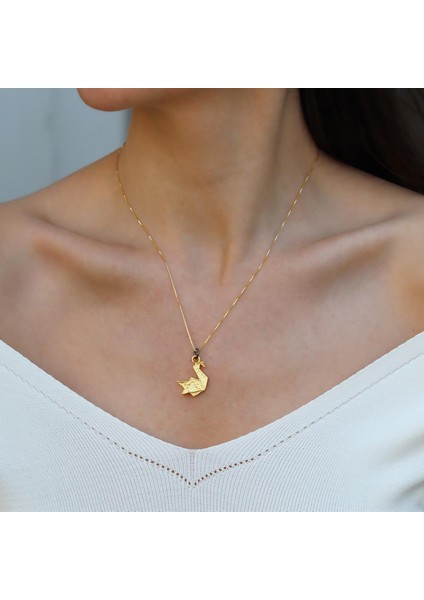 Kuğu Gold Gümüş Kolye