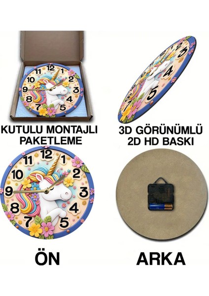 Sessiz Yuvarlak Ahşap Duvar Saati, Kuvars Hareketli 3D Görünümlü 2d Saat Sdw Çocuk Odası SDW162