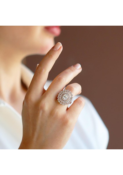 Oval Mekik Taşlı Sky Diamond Gümüş Yüzük fiyatları