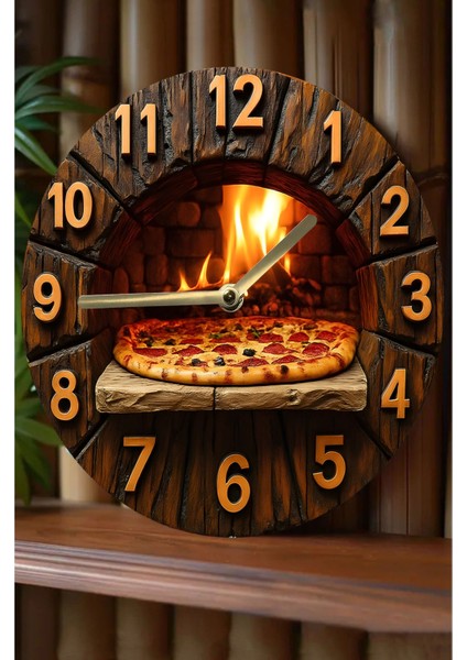 Sessiz Yuvarlak Ahşap Duvar Saati, Kuvars Hareketli 3D Görünümlü 2d Saat Mutfak Serisi SDW147