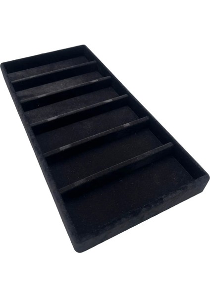 Yerli Üretim Lefkoşa Model Süet Kumaş Siyah Renk 38 cm / 19 cm Gözlük Sergileme Çekmece Içi Stand