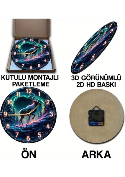 Sessiz Yuvarlak Ahşap Duvar Saati, Kuvars Hareketli 3D Görünümlü 2d Saat SDW109