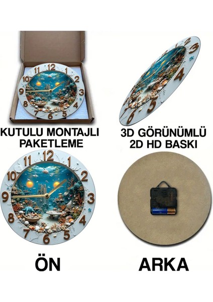 Sessiz Yuvarlak Ahşap Duvar Saati, Kuvars Hareketli 3D Görünümlü 2d Saat SDW095