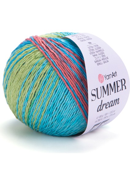 Summer Dream Yumuşak Ebruli ve Parlak Örgü İpi 100 gr