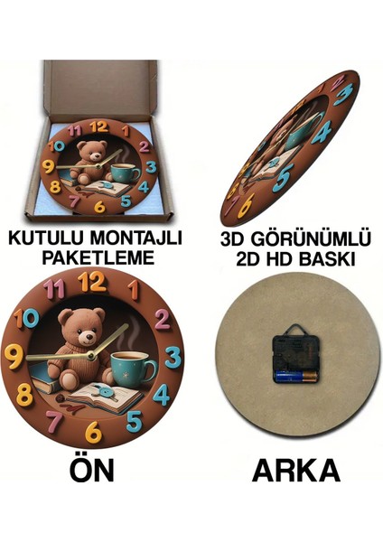 Sessiz Yuvarlak Ahşap Duvar Saati, Kuvars Hareketli 3D Görünümlü 2d Saat Sdw Serisi Sdw 192