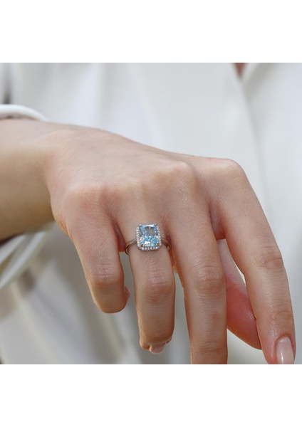 Baget Aquamarine Icecut Taşlı Gümüş Yüzük fırsatları