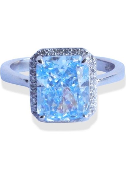 Baget Aquamarine Icecut Taşlı Gümüş Yüzük indirimleri