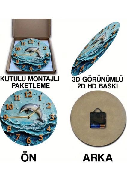 Sessiz Yuvarlak Ahşap Duvar Saati, Kuvars Hareketli 3D Görünümlü 2d Saat SDW073