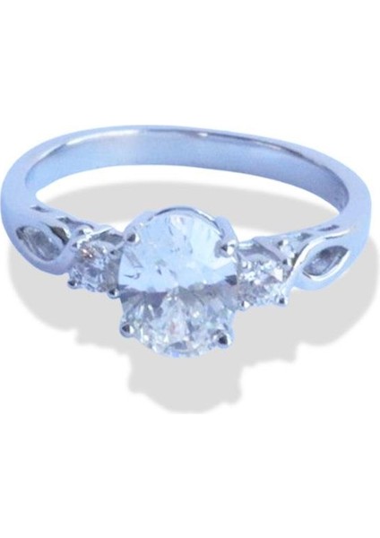 Sky Diamond Oval 1.25CT Gümüş Yüzük fırsatları