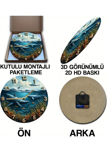 Sessiz Yuvarlak Ahşap Duvar Saati, Kuvars Hareketli 3D Görünümlü 2d Saat SDW071