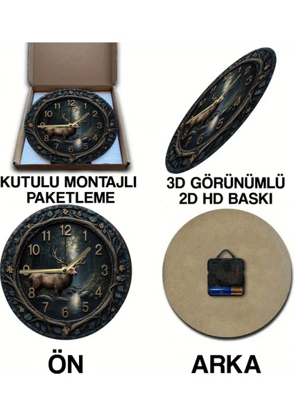Sessiz Yuvarlak Ahşap Duvar Saati, Kuvars Hareketli 3D Görünümlü 2d Saat Sdw Serisi Sdw 182
