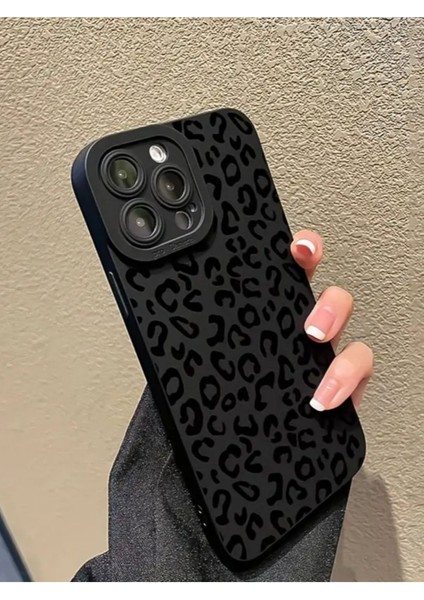 Iphone 16 Pro Uyumlu Kılıf Mat Siyah Leopar Desenli Yumuşak Kamera Korumalı Kapak indirimleri