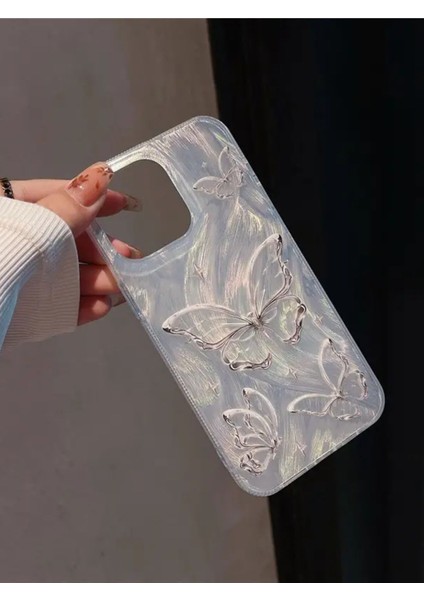 Apple iPhone 12 Pro Max Uyumlu Tüylü Kelebek Hologramlı Kılıf Darbeye Karşı Dayanıklı Kapak fiyatları