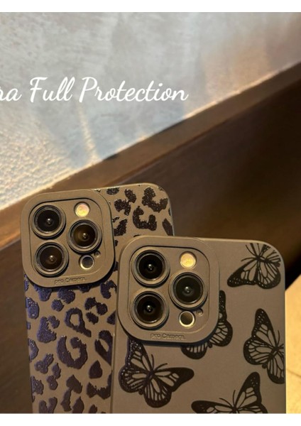 Iphone 14 Pro Max Uyumlu Kılıf Mat Siyah Leopar Desenli Yumuşak Kamera Korumalı Kapak fiyatları