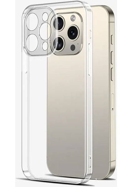 Iphone 15 Pro Max Kılıf Lüks Şeffaf Kalın Silikon Kamera Korumalı Yumuşak Kapak