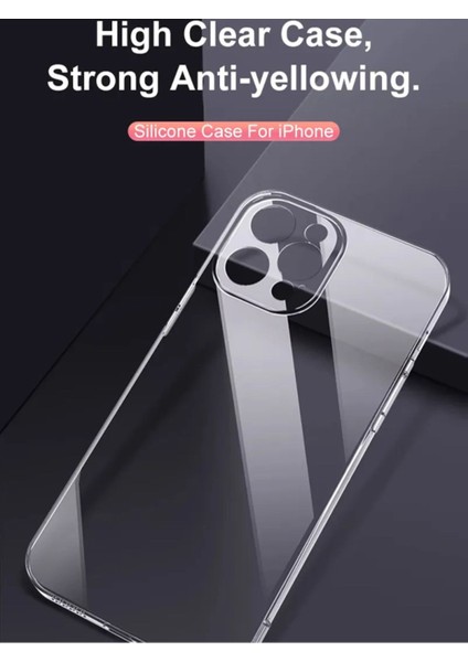 Iphone 15 Pro Max Kılıf Lüks Şeffaf Kalın Silikon Kamera Korumalı Yumuşak Kapak