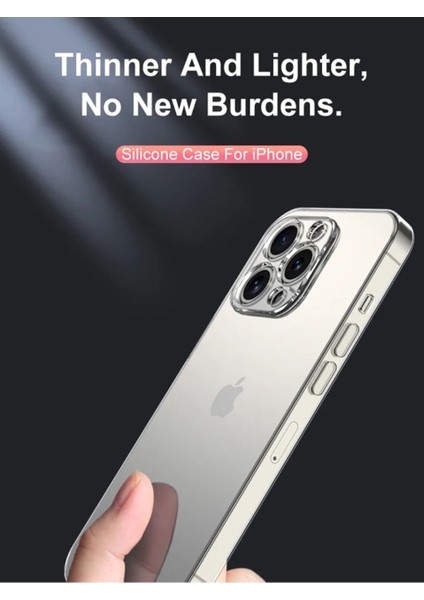 Iphone 15 Pro Max Kılıf Lüks Şeffaf Kalın Silikon Kamera Korumalı Yumuşak Kapak