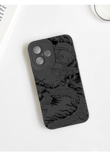Iphone 16 Uyumlu Kılıf Mat Siyah Ejderha Desenli Darbelere Dayanıklı Yumuşak Kamera Korumalı Kapak modelleri