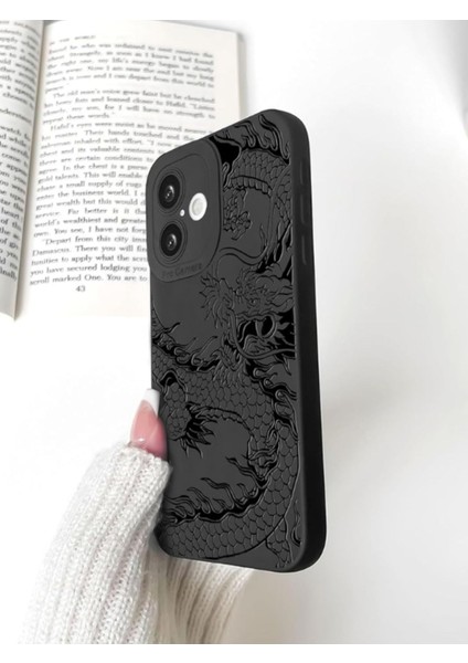 Iphone 16 Uyumlu Kılıf Mat Siyah Ejderha Desenli Darbelere Dayanıklı Yumuşak Kamera Korumalı Kapak indirimleri