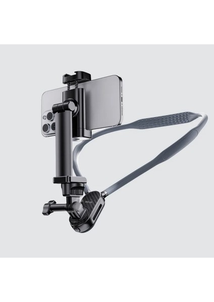 Kıskaçlı Profesyonel Telefon Tutucu ve Aksiyon Kamera Boyun Askısı Gezi Seyahat ve Sürüşlerde Kullanmak Için Boyundan Kayıt Aparatı Cep Telefonu Boyun Tutucu Kullanımı Kolay Mg-01