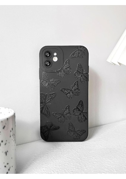 Iphone 11 Uyumlu Kılıf Mat Siyah Kelebek Desenli Darbelere Dayanıklı Yumuşak Kamera Korumalı Kapak indirimleri